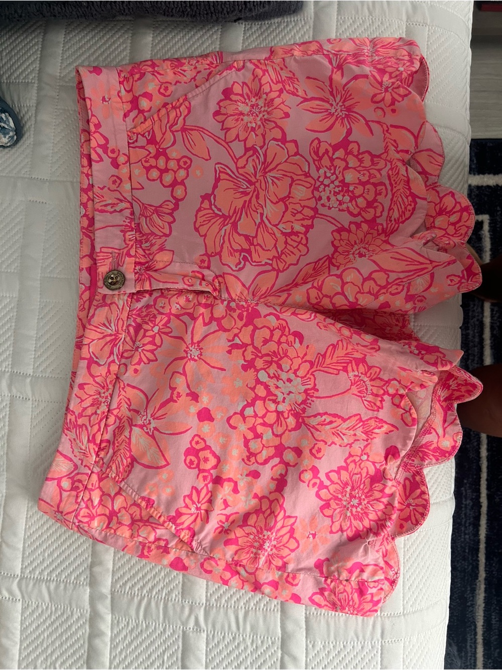 Lilly Pulitzer Coral Pink Floral Waistband Shorts